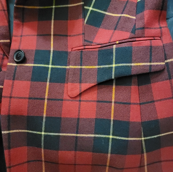 Michael Kors Collection Red tartan plaid blazer coat cape sz 8 nwot wool Italy - Picture 8 of 9